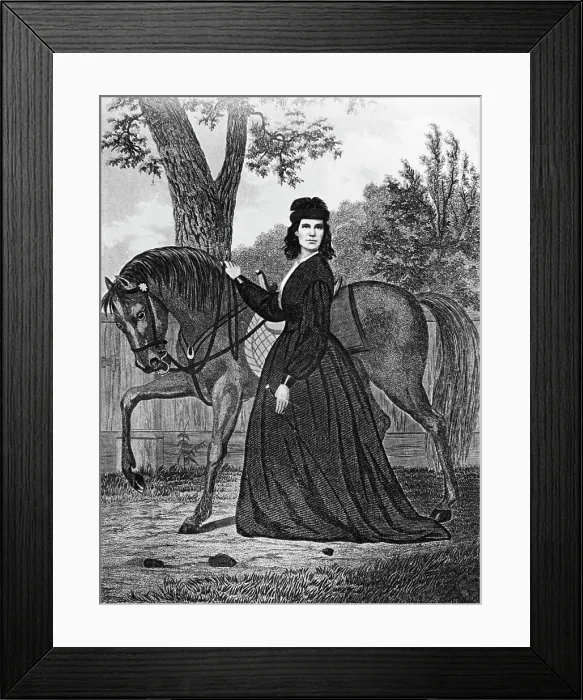Framed Print : Emma Edmonds Civil War Spy With Horse Framed Print : Emma Edmonds Civil War Spy With Horse