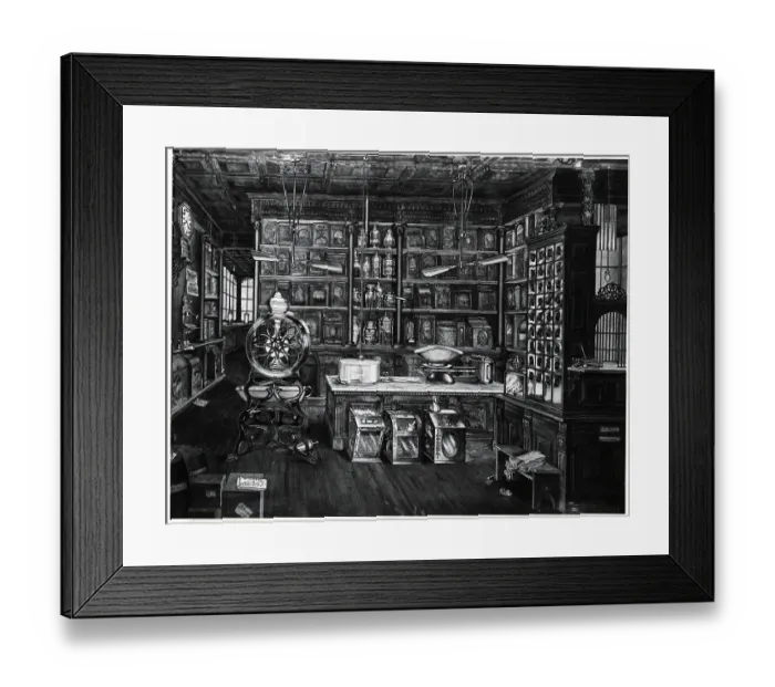 Framed Print : Illust. Of Interior Of Grocery Store