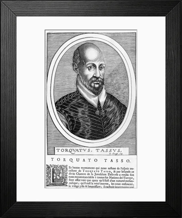 Framed Print : Oval Portrait Torquato Tasso From Book Framed Print : Oval Portrait Torquato Tasso From Book