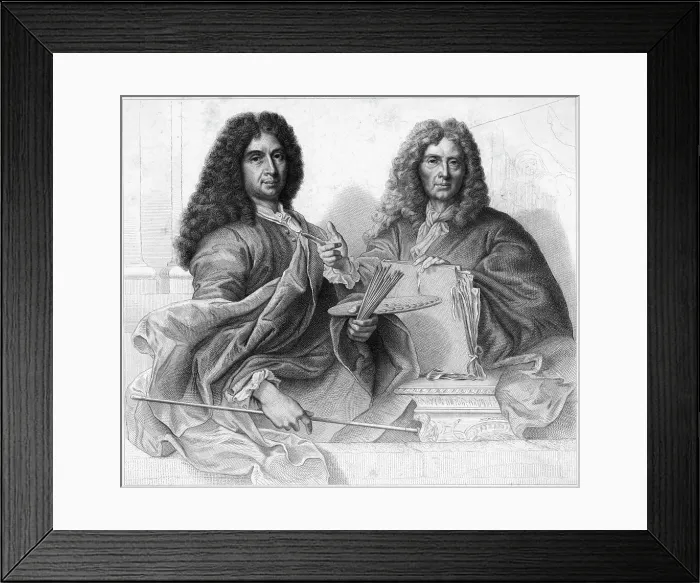 Framed Print : Charles Lebrun and Pierre Mignard with Paintbrushes