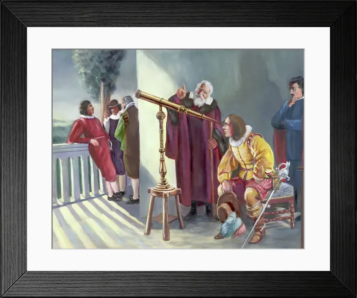 Framed Print : Galileo And Milton in Obseratory Framed Print : Galileo And Milton in Obseratory