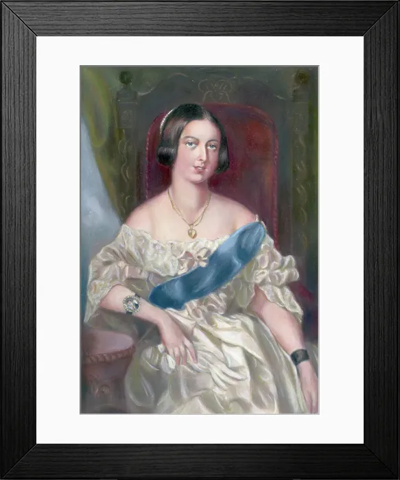 Framed Print : Queen Victoria Seated Wearing Blue Sash Framed Print : Queen Victoria Seated Wearing Blue Sash