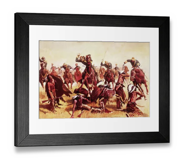 Framed Print : Custer's Last Stand by Frederick Remington Framed Print : Custer's Last Stand by Frederick Remington