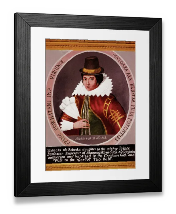 Framed Print : Illustration Of Pocahontas Framed Print : Illustration Of Pocahontas