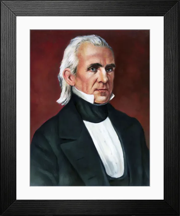 Framed Print : Portrait Print of President James K. Polk after a Daguerrotype by Matthew Brady Framed Print : Portrait Print of President James K. Polk after a Daguerrotype by Matthew Brady