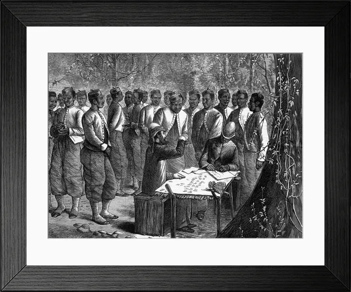 Framed Print : Ashanti War, Paying West Indian Regiment Framed Print : Ashanti War, Paying West Indian Regiment