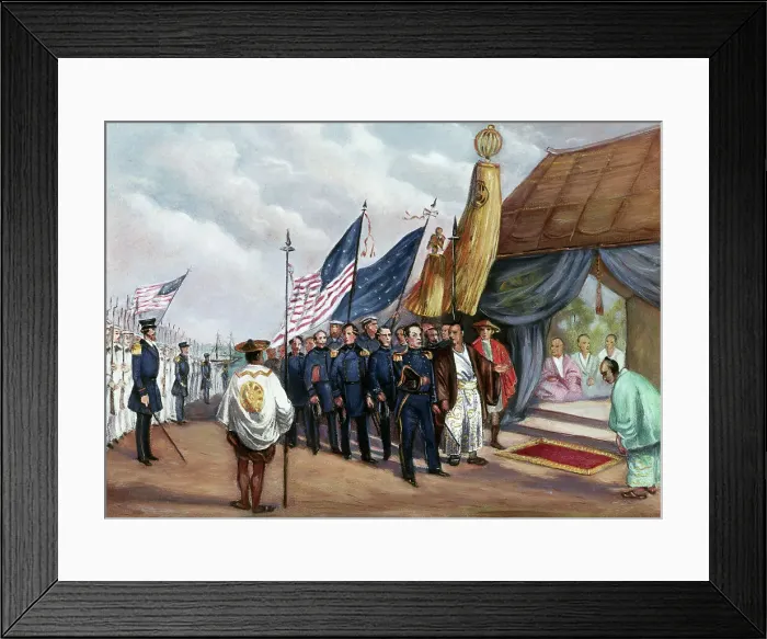 Framed Print : Matthew Perry Meets Royal Commissioner at Yokahama Framed Print : Matthew Perry Meets Royal Commissioner at Yokahama