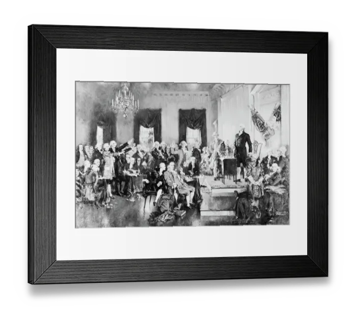 Framed Print : Washington Presiding at the Second Constitutional Convention by Howard Chandler Christie Framed Print : Washington Presiding at the Second Constitutional Convention by Howard Chandler Christie