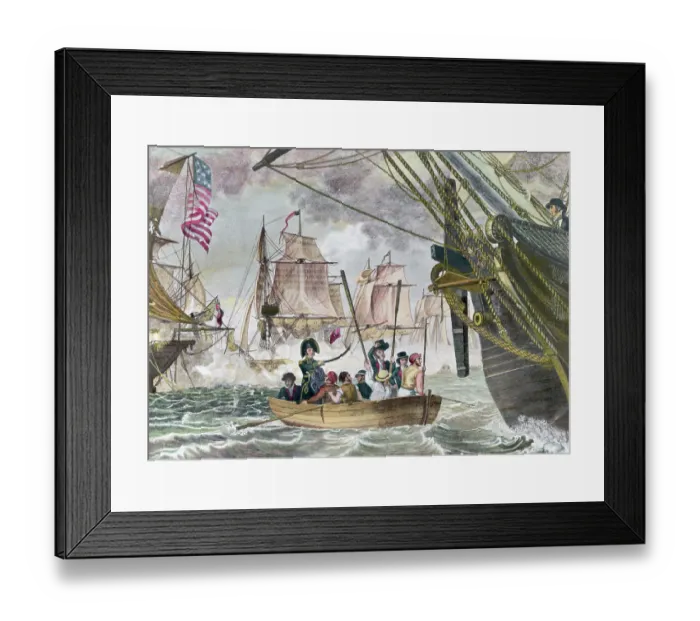 Framed Print : Battle / Lake Erie;Oliver Perry Is Rowed Framed Print : Battle / Lake Erie;Oliver Perry Is Rowed