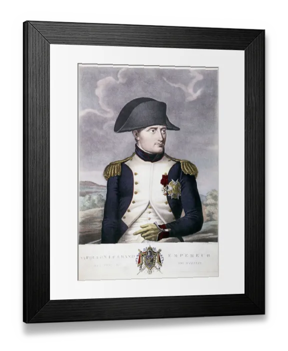 Framed Print : Illustration of Napoleon Bonaparte in Uniform Framed Print : Illustration of Napoleon Bonaparte in Uniform