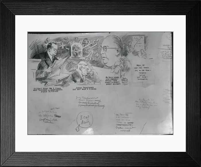 Framed Print : Collage Illustration of Witnesses in Hauptmann Trial