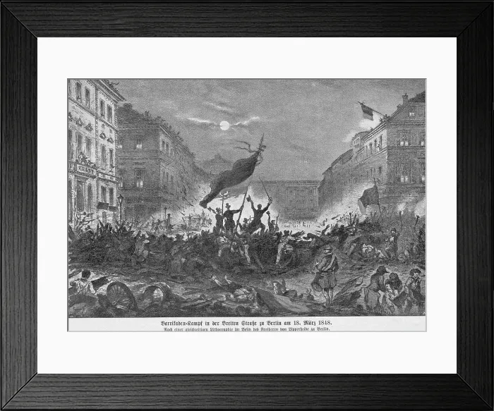 Framed Print : Illustration of Barricades in Berlin Framed Print : Illustration of Barricades in Berlin
