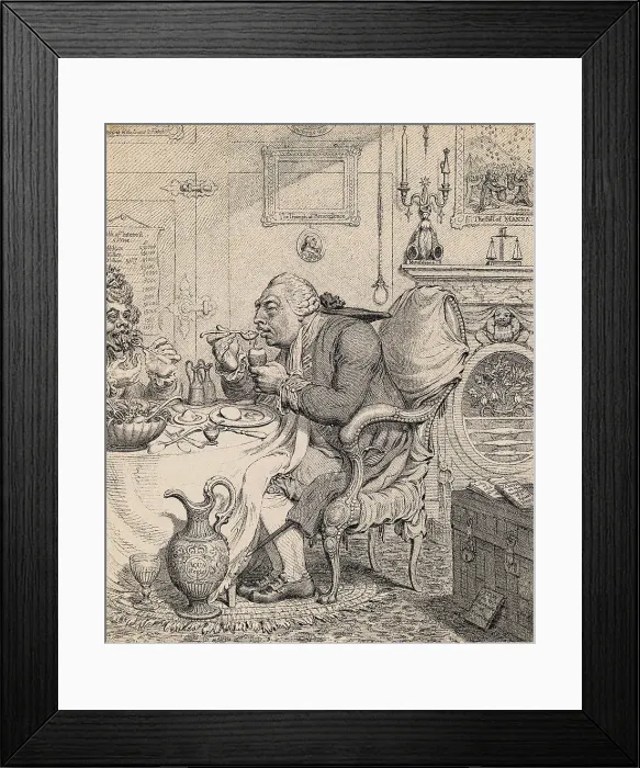 Framed Print : Illustration of King George III Dining with His Queen Framed Print : Illustration of King George III Dining with His Queen