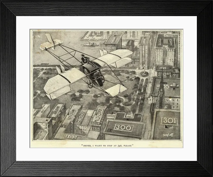 Framed Print : Vision of Flying Taxis Framed Print : Vision of Flying Taxis