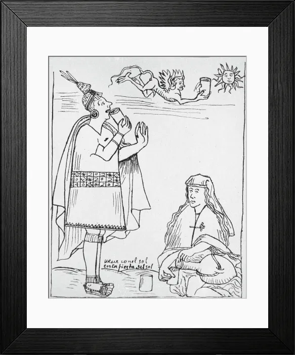 Framed Print : Illustration Of Incan Sun Festival Framed Print : Illustration Of Incan Sun Festival