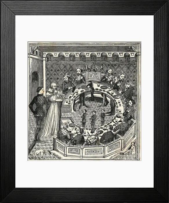 Framed Print : Illustration of King Arthur and His Round Table