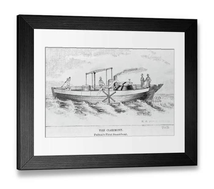Framed Print : Illustration of Fulton's First Steamboat Framed Print : Illustration of Fulton's First Steamboat
