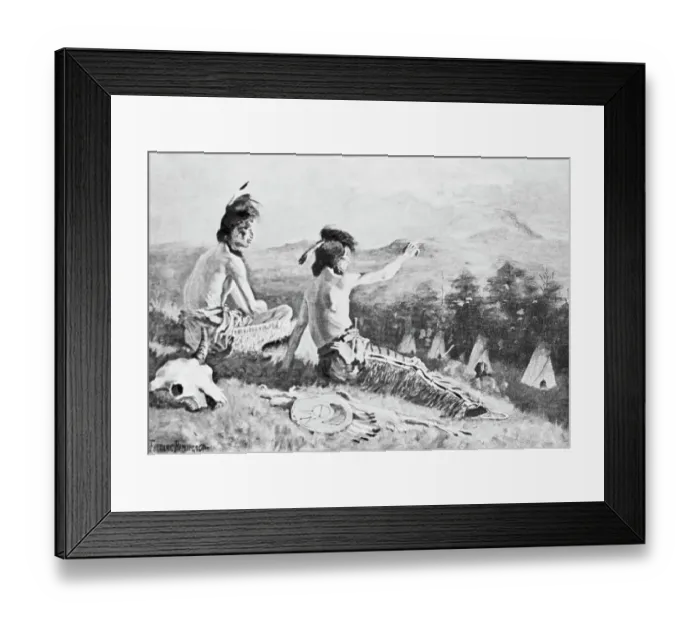 Framed Print : Illustration of Hiawatha with Companion Framed Print : Illustration of Hiawatha with Companion