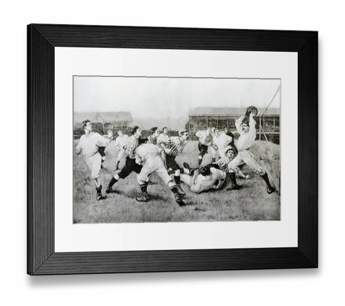 Framed Print : Early American Soccer Match Framed Print : Early American Soccer Match