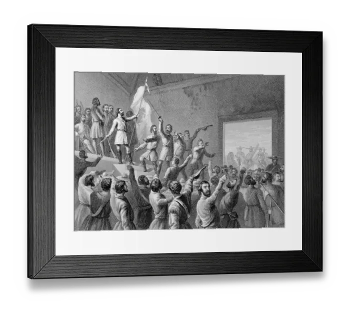Framed Print : John Charles Fremont Raising Flag Framed Print : John Charles Fremont Raising Flag