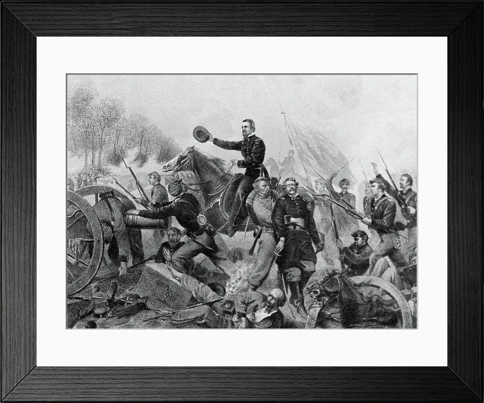 Framed Print : General Grant Leading Troops in Battle Framed Print : General Grant Leading Troops in Battle