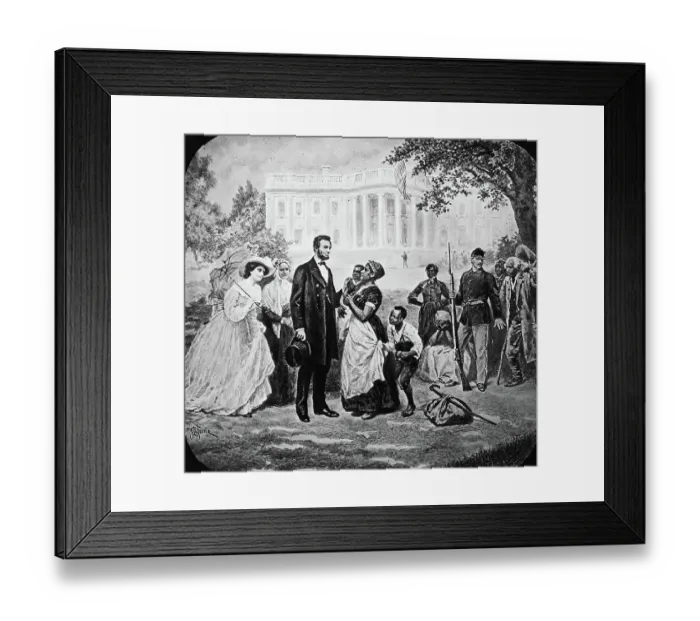 Framed Print : African Americans W / Lincoln Outside Framed Print : African Americans W / Lincoln Outside