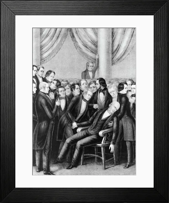 Framed Print : Lithograph Of John Q. Adams Dying Framed Print : Lithograph Of John Q. Adams Dying