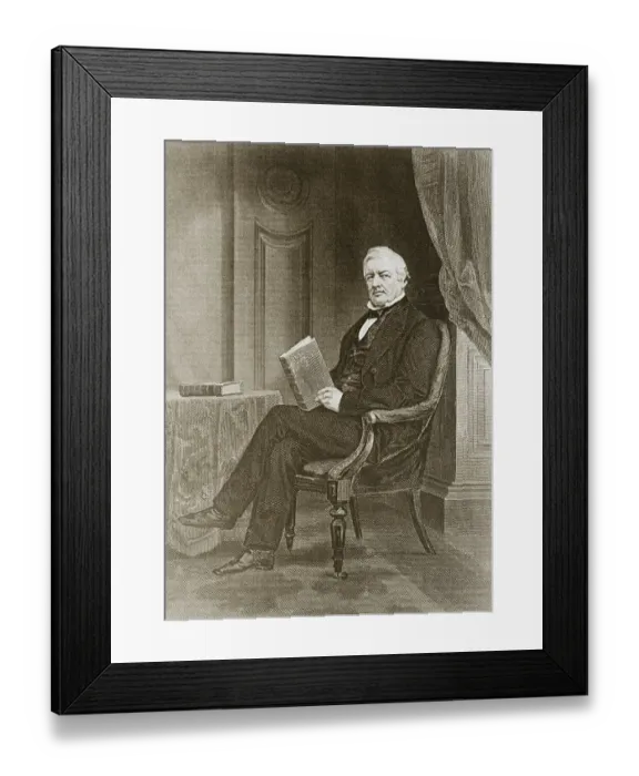 Framed Print : Millard Fillmore Sits In Chair W / Book Framed Print : Millard Fillmore Sits In Chair W / Book