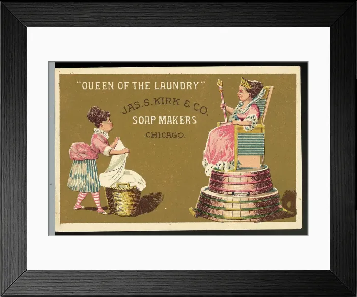 Framed Print : Woman Presents Laundry To Queen / Illust Framed Print : Woman Presents Laundry To Queen / Illust