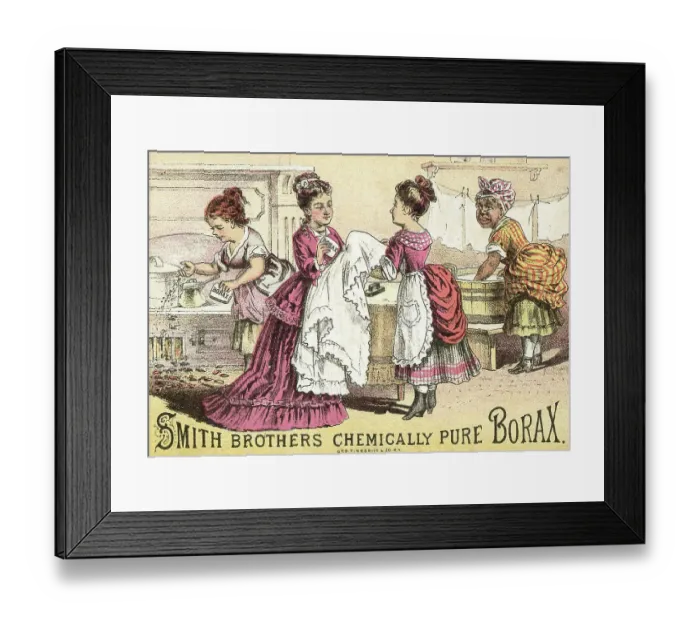 Framed Print : Woman & Servants Do Laundry / 1900S Illus Framed Print : Woman & Servants Do Laundry / 1900S Illus