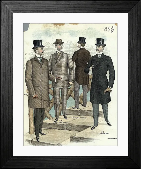 Framed Print : Illus / Men Model Fashions Of 1880S-90S Framed Print : Illus / Men Model Fashions Of 1880S-90S