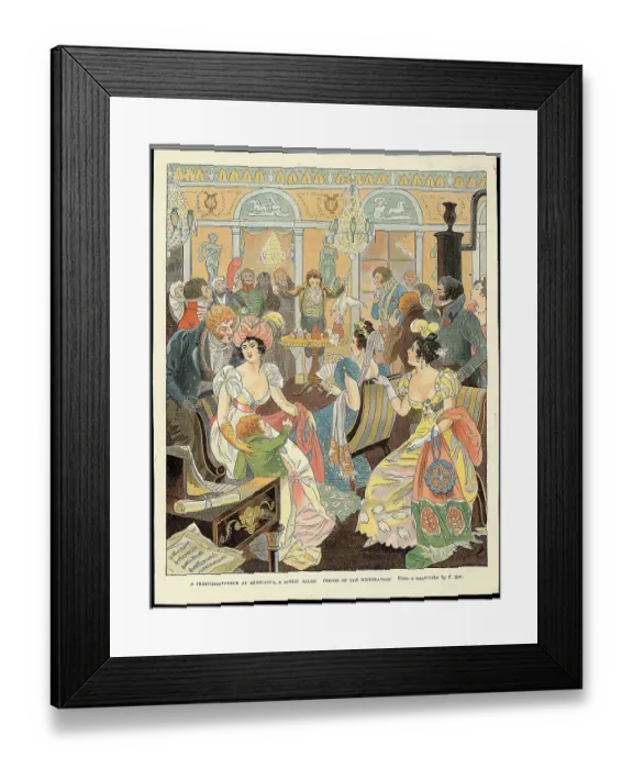 Framed Print : Magician At Party During Restoration Framed Print : Magician At Party During Restoration