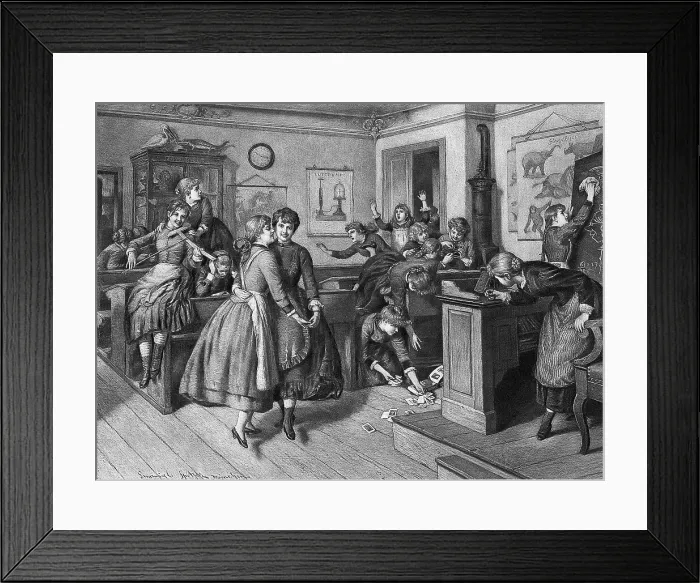 Framed Print : Girls Dancing And Playing In Classroom