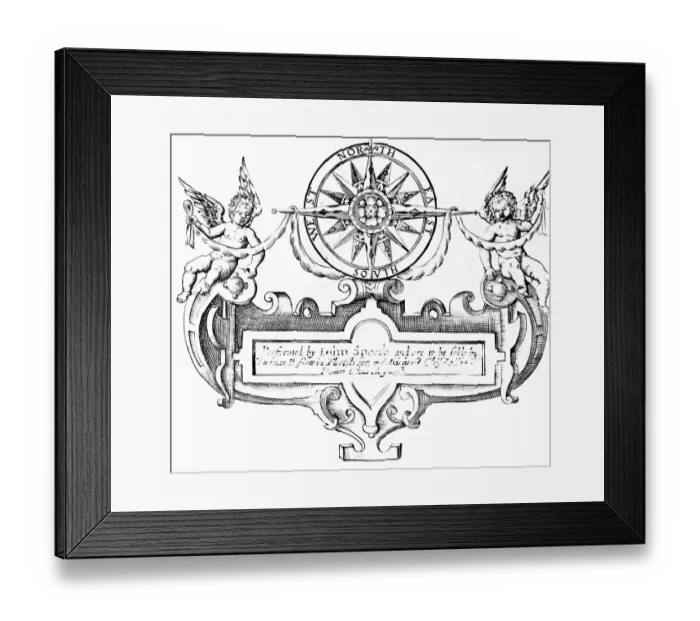 Framed Print : Baroque Directional Ornament / Compass Framed Print : Baroque Directional Ornament / Compass