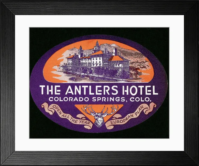 Framed Print : Hotel Souvenir Sticker Framed Print : Hotel Souvenir Sticker