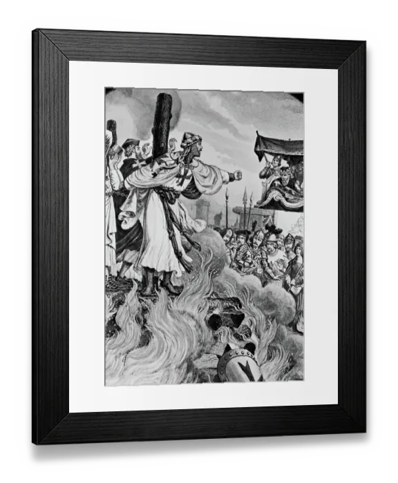 Framed Print : Knights Templar Being Burned At Stake