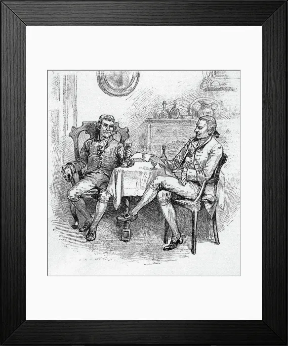 Framed Print : Illustration Seated Jefferson & Madison
