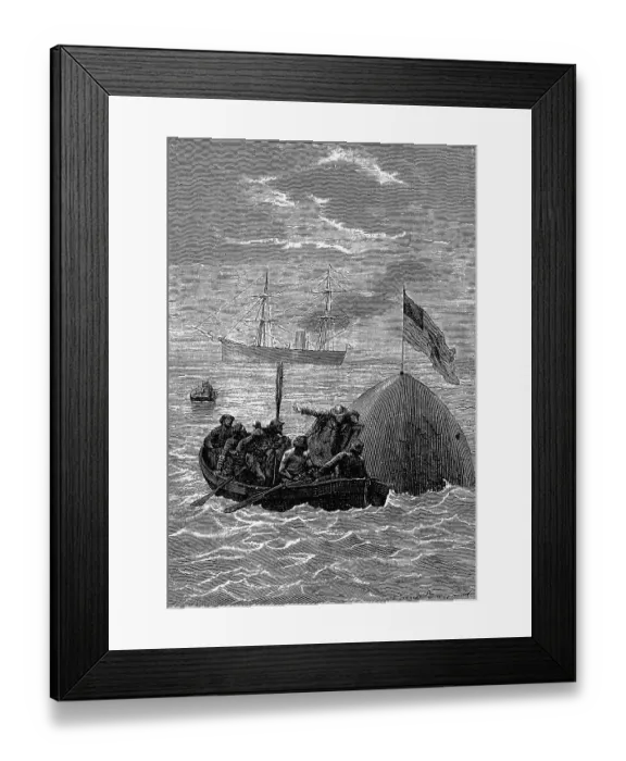 Framed Print : Illustration Of Moon Capsule Rescue Framed Print : Illustration Of Moon Capsule Rescue