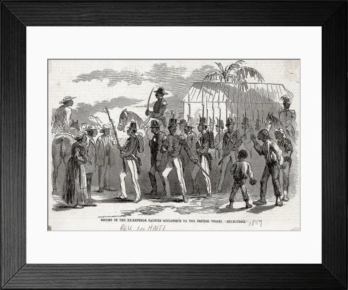 Framed Print : Illus / Emperor Faustin Escorted Thru Town Framed Print : Illus / Emperor Faustin Escorted Thru Town