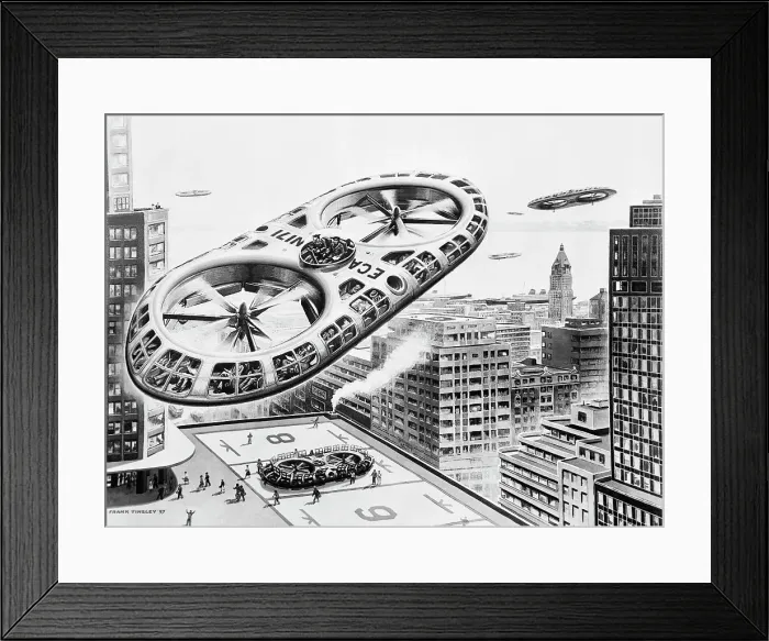 Framed Print : Artist'S Conception Of Flying Bus Framed Print : Artist'S Conception Of Flying Bus