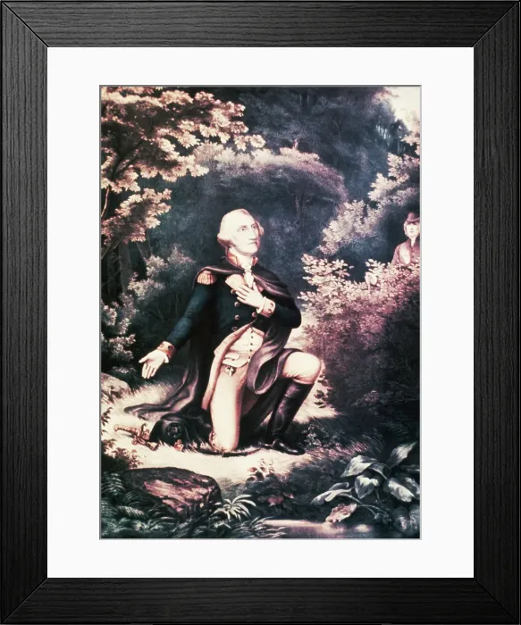 Framed Print : George Washington Prays at Valley Forge by D.S. Duval Framed Print : George Washington Prays at Valley Forge by D.S. Duval