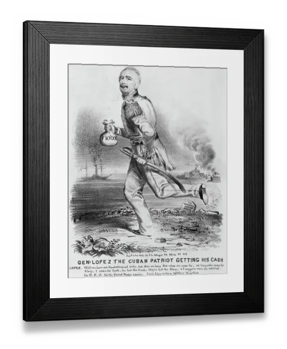 Framed Print : Political Cartoon-Spanish American War Framed Print : Political Cartoon-Spanish American War