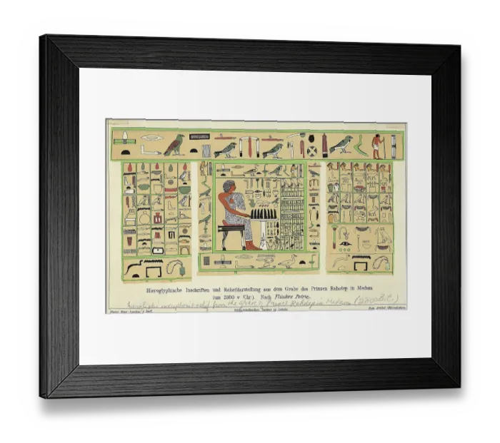 Framed Print : Illustration of Ancient Egyptian Hieroglyphics from Tomb Framed Print : Illustration of Ancient Egyptian Hieroglyphics from Tomb
