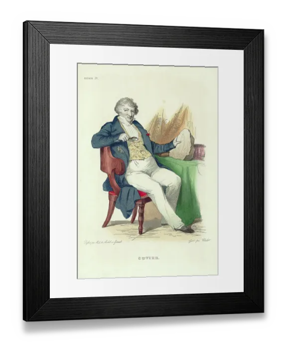 Framed Print : Georges Cuvier Holding Fish Fossil Framed Print : Georges Cuvier Holding Fish Fossil