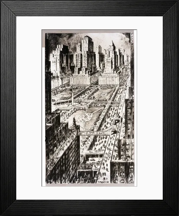Framed Print : Future New York Crowding Framed Print : Future New York Crowding