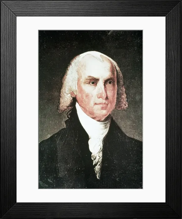 Framed Print : Portrait Of James Madison After a Painting by Gilbert Stuart Framed Print : Portrait Of James Madison After a Painting by Gilbert Stuart