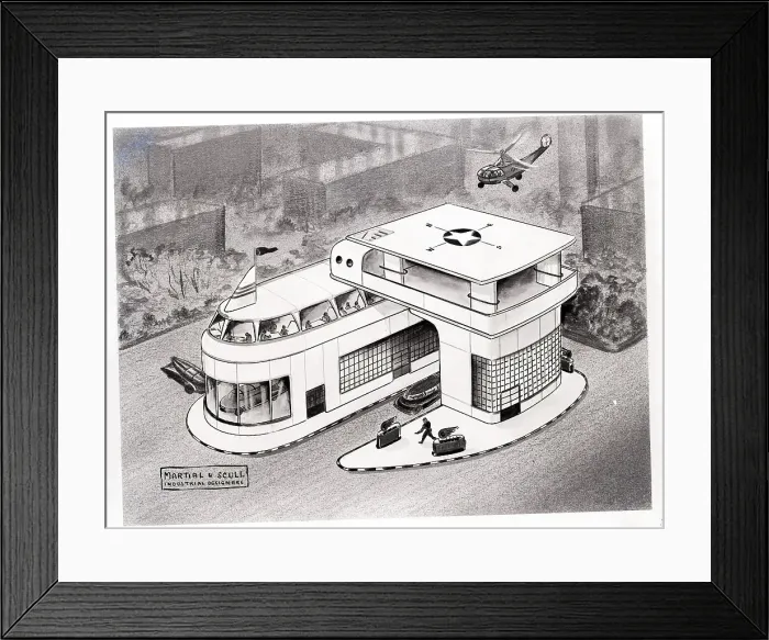 Framed Print : Illustration of Futuristic Gas Station Framed Print : Illustration of Futuristic Gas Station