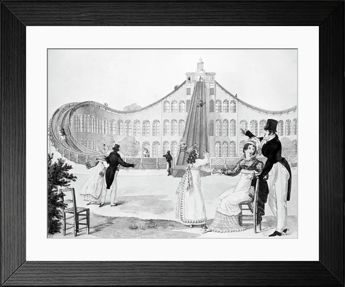 Framed Print : Illustration of an Early Roller-Coaster Framed Print : Illustration of an Early Roller-Coaster