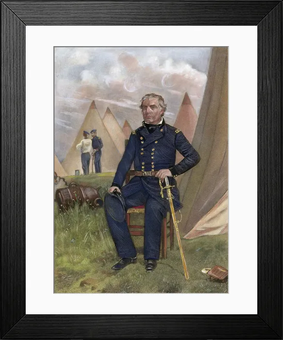 Framed Print : Engraving of Zachary Taylor after Alonzo Chappel Framed Print : Engraving of Zachary Taylor after Alonzo Chappel