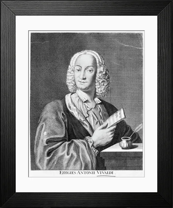 Framed Print : Engraved Portrait of Antonio Vivaldi Framed Print : Engraved Portrait of Antonio Vivaldi